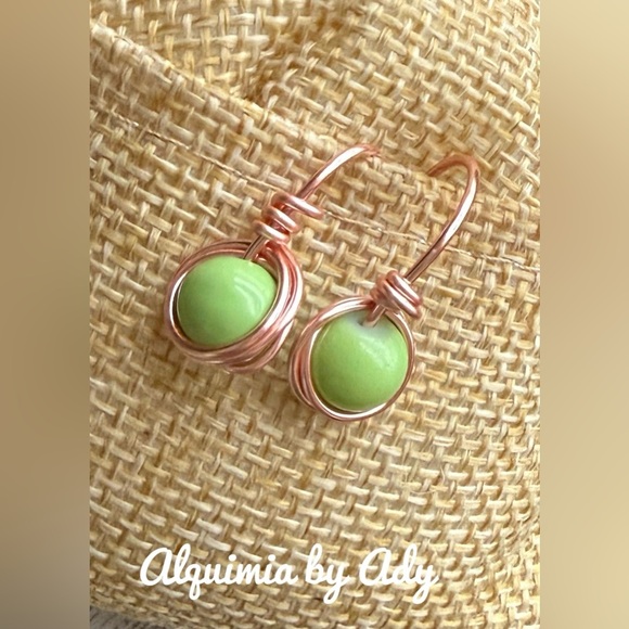 Alquimia Green and Copper Earrings - Picture 1 of 1